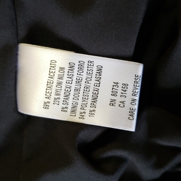 NWT BCBG Maxazria Black Empire Ruched Mini Dress Sleeveless V, Size M - Picture 8 of 12